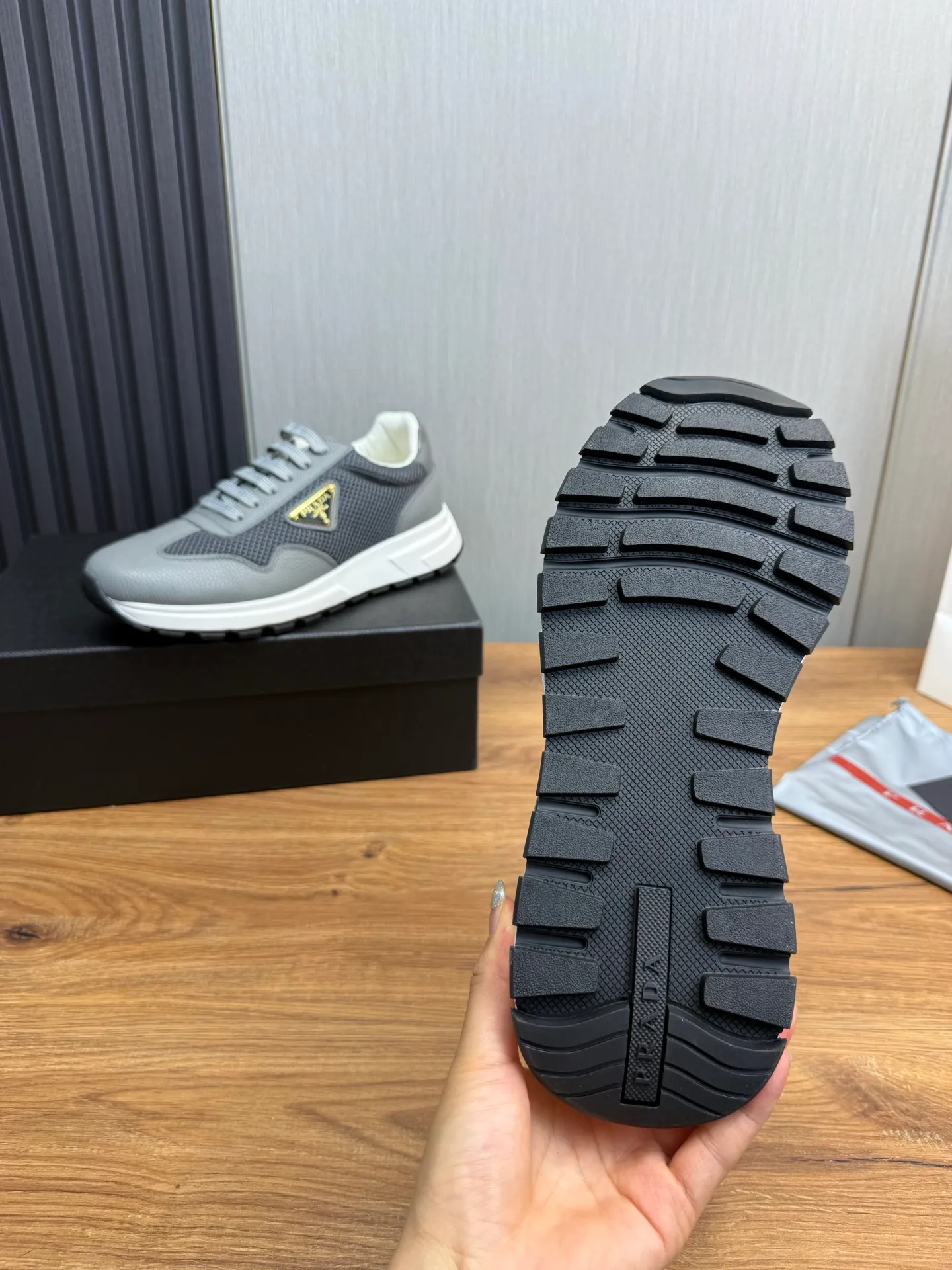 Men's shoes 💰780💰 [PRADA] Men's shoes are popular in the counter, official website synchronization, 1 high-quality shipment ✔️Original cowhide stitching breathable mesh + cowhide lining, 1🆚1 replica, original original bottom, 38-45 (38.45 custom-made, non-refundable)